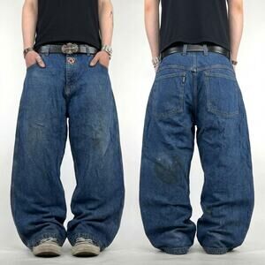 Vintage y2k faded stonewash skater rare embroidered baggy archive jeans